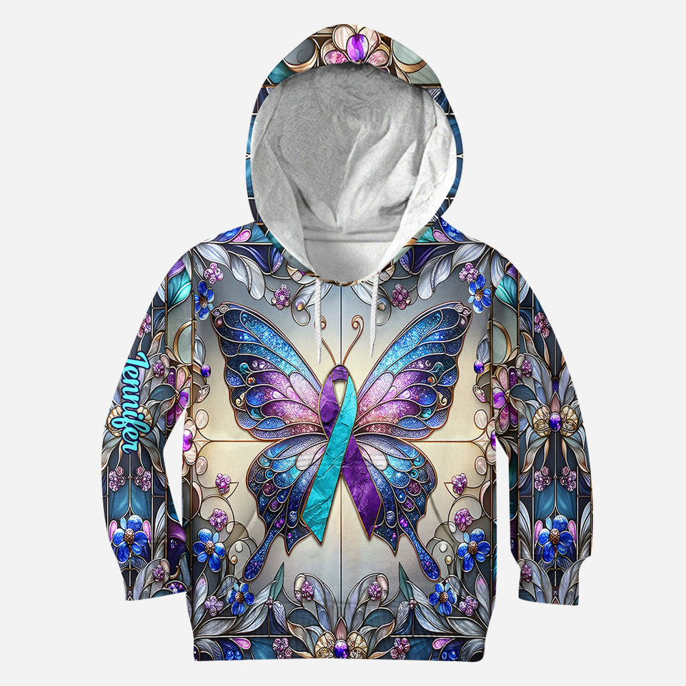 I Wear Teal And Purple - Personalized Suicide Prevention Hoodie and Leggings