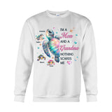 Nothing Scares Me Grandma Turtle - Personalized Grandma T-shirt And Hoodie