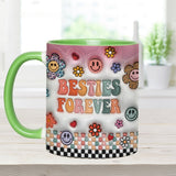 Besties Forever Floral - Personalized Bestie Accent Mug