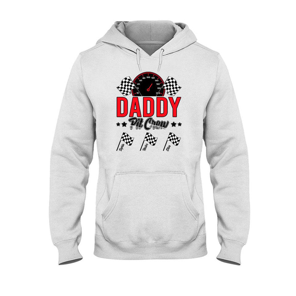 Daddy's Pit Crew Racing Flags - Personalized Racing T-shirt And Hoodie