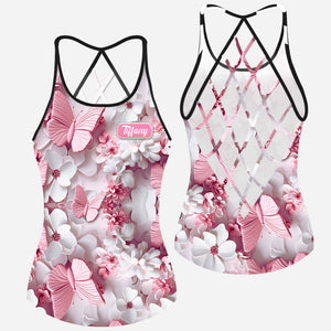 Wonderful Butterflies - Personalized Butterfly Cross Tank Top