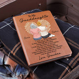 To My Granddaughter I Am So Proud Of You - Personalized Grandma Leather Journal