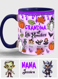 Grandma Of Little Monsters Any Title - Personalized Grandma Accent Mug