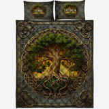 Tree Of Life Scandinavian Mythology Rustic Style - Personalized Irish Quilt Set
