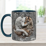 Wolf Couple - Personalized Wolf Accent Mug