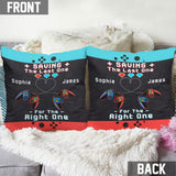 Gaming Couple Saving The Last One For The Right One - Personalized Video Game Throw Pillow