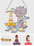 Yoga Girl On Lotus Moon - Personalized Yoga Window Hanging Suncatcher Ornament