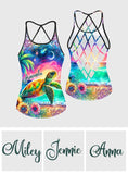 Turtle Lovers - Personalized Turtle Cross Tank Top