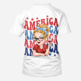 American Girly - Personalized Independence Day/ 4th of July All Over Shirt