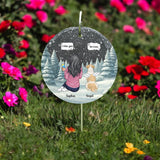 I Miss You - Personalized Dog Round Hanging Garden Slate