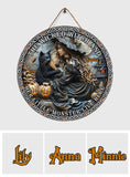 A Wicked Witch And Her Little Monster Live Here - Personalized Witch Round Wood Sign