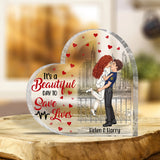 It's Beautiful Day To Save Lives - Personalized Couple Custom Shaped Acrylic Plaque