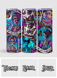 My Last Flying Fck - Personalized Skull Glow Skinny Tumbler