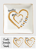 Mom Grandma Golden Hearts - Personalized Grandma Jewelry Dish