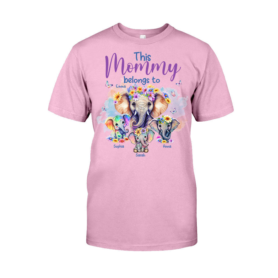 Elephants This Mommy Belongs To - Personalized Mother T-shirt And Hoodie