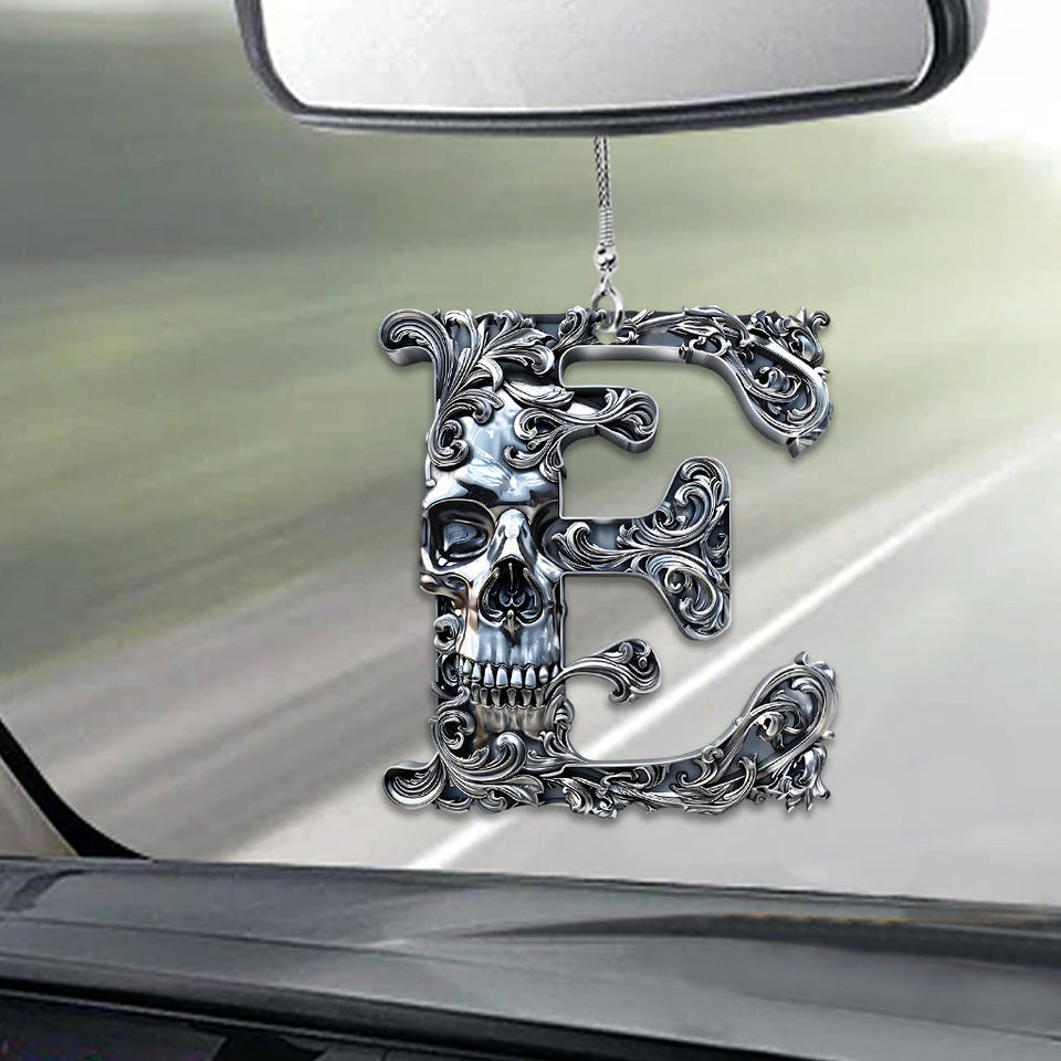 Skull Alphabet - Personalized Skull Car Ornament