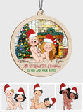All I Want For Christmas Is You And Your Butt - Personalized Couple 2 Layered Window Hanging Suncatcher
