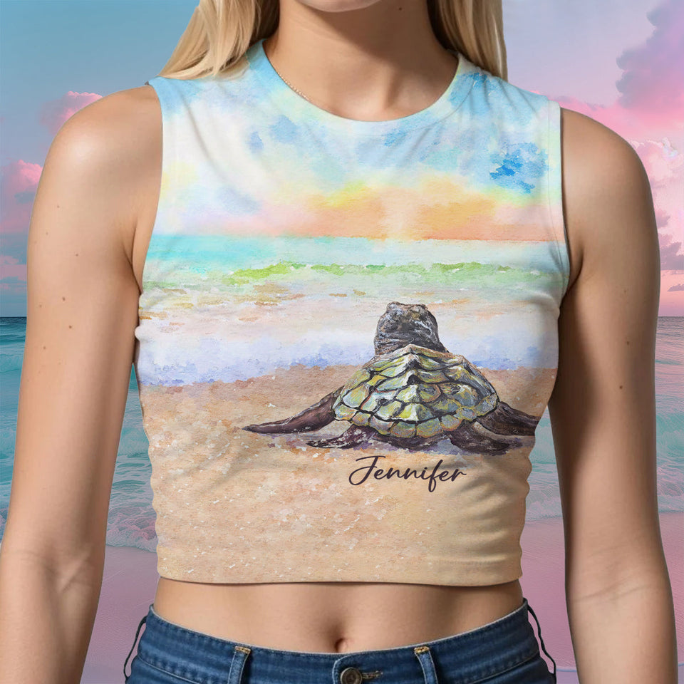 Love Turtles - Personalized Turtle Crop Tank Top