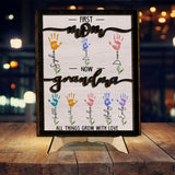 First Mom Now Grandma - Personalized Mother 2 Layered Wood Sign / Wood Plaque