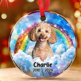Forever In My Heart - Personalized Dog Round Shaped Glass Ornament