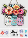 Mom Grandma Great Grandma - Personalized Grandma Custom Shaped Wood Sign
