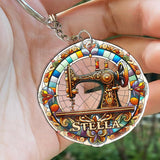 Colorful Sewing Machine - Personalized Sewing Keychain