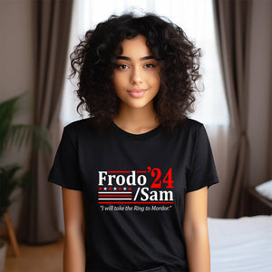 The Hobbit Duo Election 2024 - I Will Bring The Ring - funny book geek movie cosplay usa humor - XS-6X - Unisex soft T-shirt