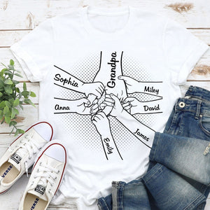 Hand In Hand - Personalized Grandpa T-shirt And Hoodie