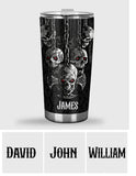 Smoky Black Skeletion - Personalized Skull Tumbler