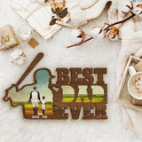 Best Dad Ever Baseball Dad - Personalized Baseball 2 Layered Wood Sign / Wood Plaque