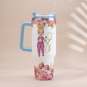 Nurse Nutrition Facts - Personalized Nurse Tumbler With Handle