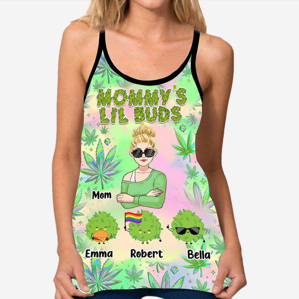 Mommy Lil Buds - Personalized Mother Cross Tank Top and Leggings