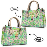 Mommy's Little Buds Dopest Mom Ever Any Title - Personalized Weed Leather Handbag