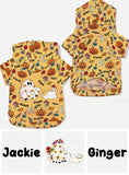 Cute Ghost Dog Pumpkin Ghost & Bat - Personalized Dog Pet Hoodie