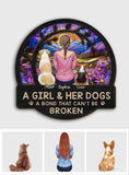 A Girl With Her Dog - Personalized Dog Shaped Car Visor Clip