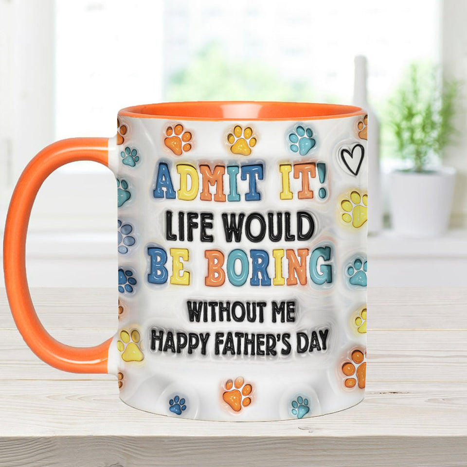 Happy Father's Day - Personalized Dog Accent Mug