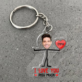 I Love You This Much Custom Photo Keychain For Couples - Personalized Couple Transparent Keychain