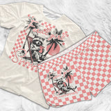 Feral Girl Summer - Personalized Raccoon All Over Shirt & Women Shorts