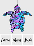 Salty Lil' Beach - Personalized Turtle Window Hanging Suncatcher Ornament