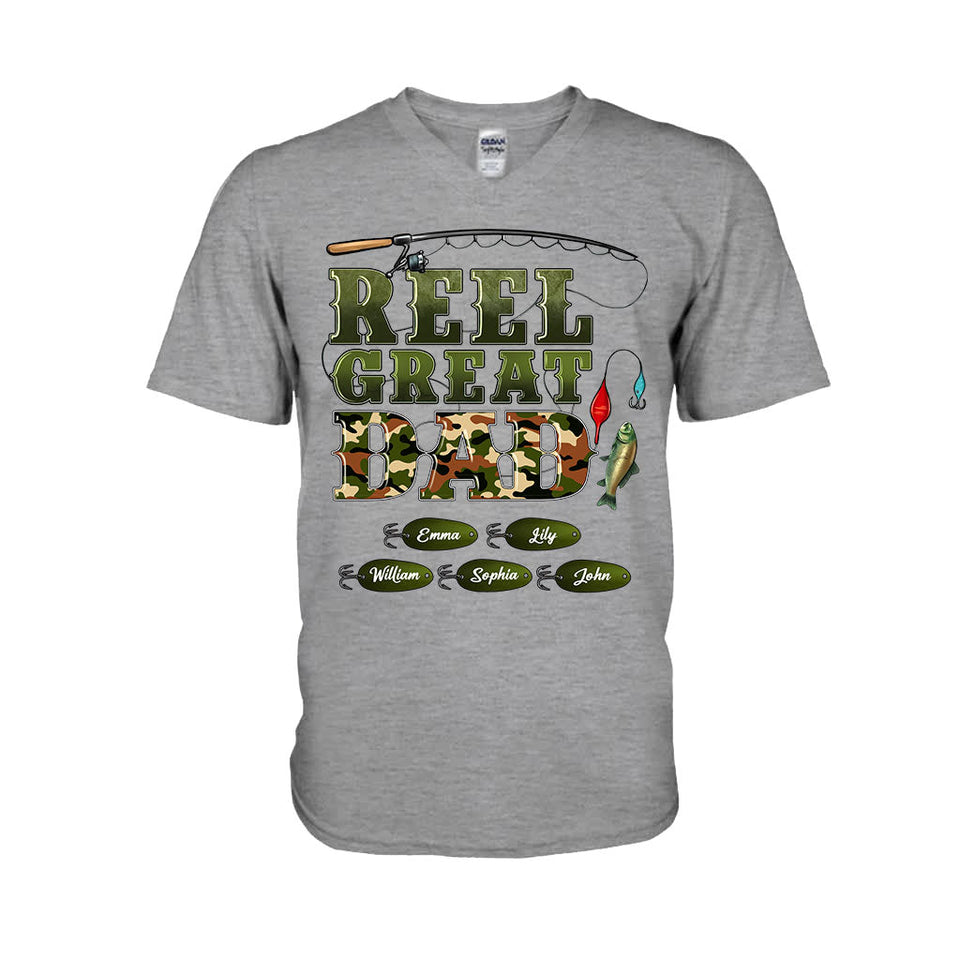 Western Reel Great Dad Camouflage - Personalized Father T-shirt And Hoodie