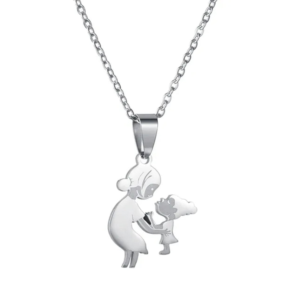 Mom With Children Custom Pendants Necklace - Mother Mom With Children Custom Pendants Necklace