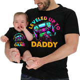 Level Up To Dad Grandpa... - Personalized Video Game T-shirt And Baby Onesie