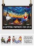 Camping Partners For Life - Personalized Camping 2 Layered Window Hanging Suncatcher