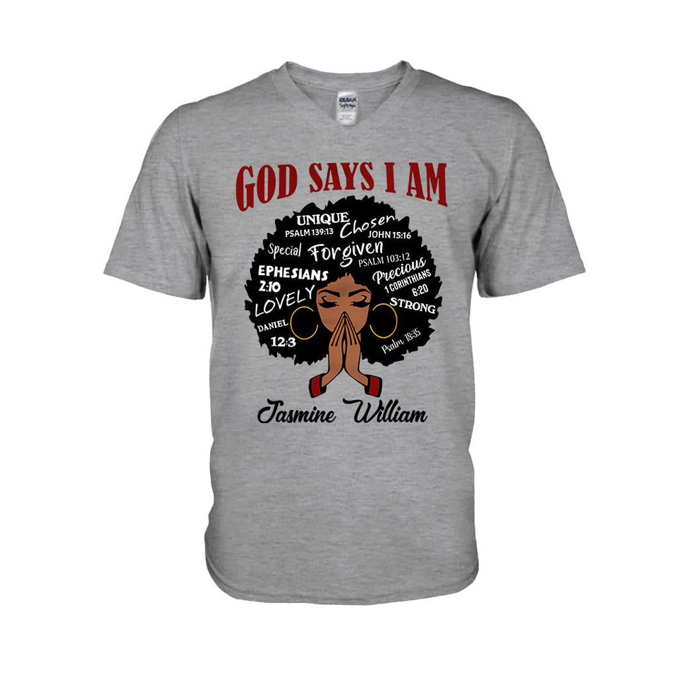 God Say I Am - Personalized African American T-shirt And Hoodie
