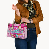 Pink Inflated - Personalized Teacher Leather Handbag