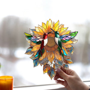 Beautiful Hummingbirds Sunshine - Hummingbird Window Hanging Suncatcher Ornament