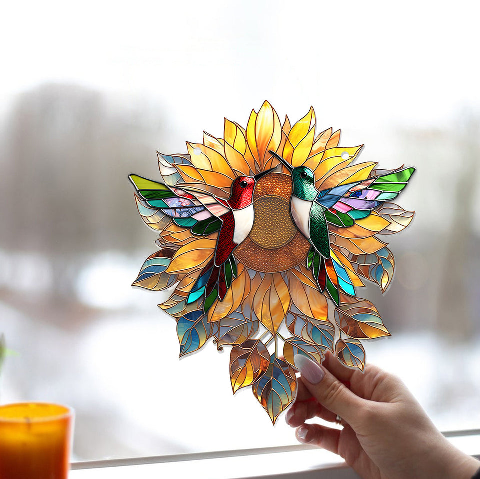 Beautiful Hummingbirds Sunshine - Hummingbird Window Hanging Suncatcher Ornament