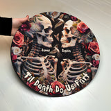 Til Death Do Us Part - Personalized Skull Round Wood Sign