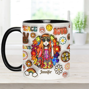 Womens Old Hippies Don't Die Fade Into Crazy Grandmas - Personalized Hippie Accent Mug