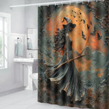Beautiful Witch Witch Bathroom Curtain & Mats Set